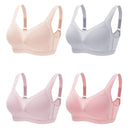 Front Button Cotton Breastfeeding Underwear Breathable Pregnancy Bra without Steel Ring (Color:Shrimp Pink Size:36/80BC)