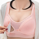 Front Button Cotton Breastfeeding Underwear Breathable Pregnancy Bra without Steel Ring (Color:Shrimp Pink Size:38/85BC)