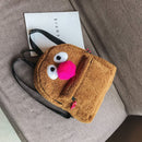 Plush Cute Bird Handbag Double Shoulder Bag Girl Backpack