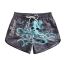 Ladies 3D Printed Octopus Beach Pants Quick-drying Swimming Shorts (L)