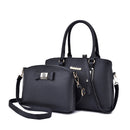 2 in 1 PU Leather Litchi Texture Women's Handbag Single-shoulder Bag Messenger Bag (Black)