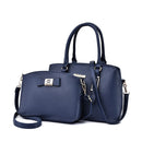 2 in 1 PU Leather Litchi Texture Women's Handbag Single-shoulder Bag Messenger Bag (Blue)