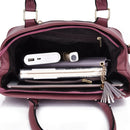 2 in 1 PU Leather Litchi Texture Women's Handbag Single-shoulder Bag Messenger Bag (Blue)