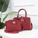 2 in 1 PU Leather Litchi Texture Women's Handbag Single-shoulder Bag Messenger Bag (Red)