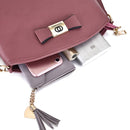 2 in 1 PU Leather Litchi Texture Women's Handbag Single-shoulder Bag Messenger Bag (Red)