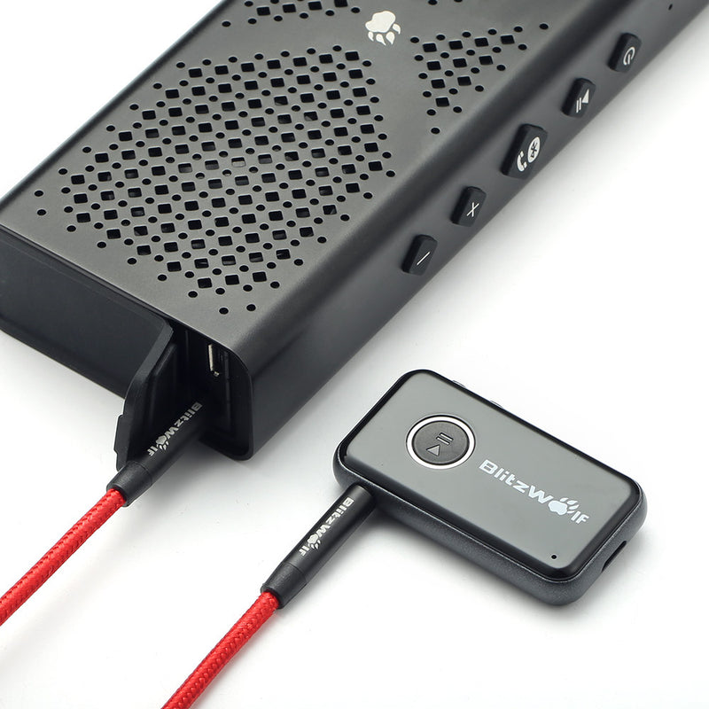 BlitzWolf BW-BR1 bluetooth V4.1 Car Hands Free Music Receiver 3.5mm AUX Audio Adapter