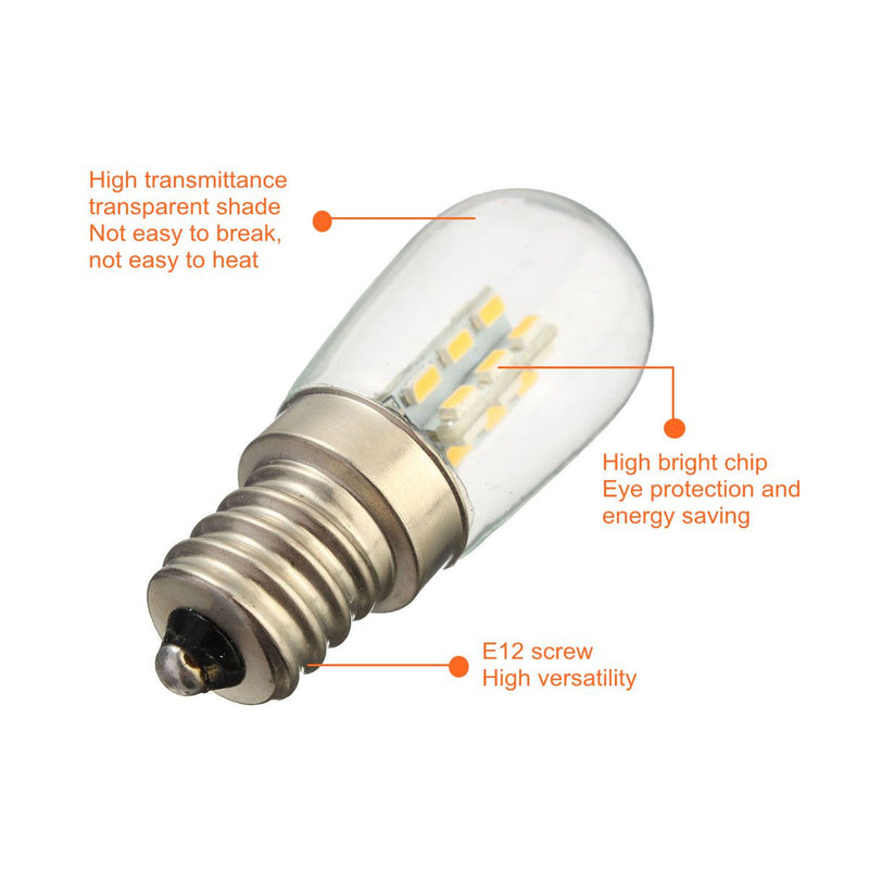 E12 2W 24 SMD 3014 LED Pure White Warm White Bed Lamp Light Bulb AC220V