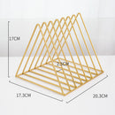 Nordic triangle simple wrought iron Home Decor desktop storage rack shelf file magazine jewelry gold storage box office rack Frame Bracket