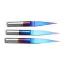 Drillpro 10pcs 0.1/0.2/0.3mm 15 Degree Blue Nano Coated Carbide Engraving Bit Flat Bottom PCB Engraving Bit CNC Router Tool