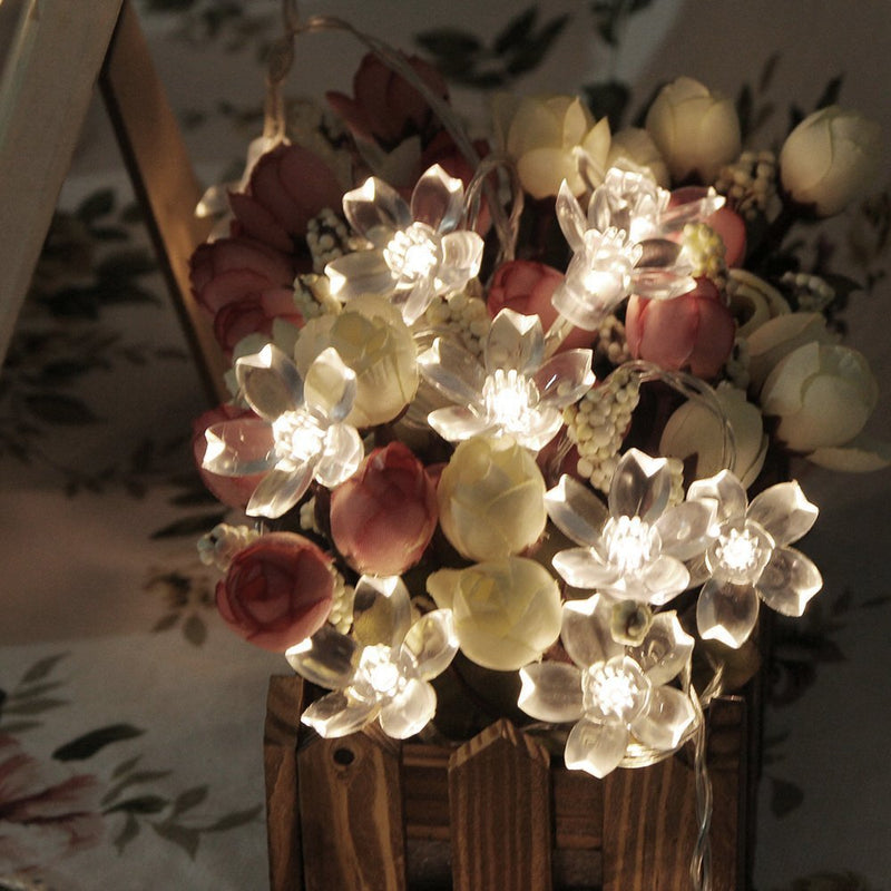 KCASA 5M 50 LED Sakura Flower String Lights LED Fairy Lights for Festival Christmas Halloween