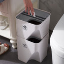 Kitchen Bathroom Trash Can Stacked Sorting Waste Bins Recycling Household