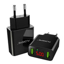 FLOVEME Dual USB LED Display Fast Travel Wall Charger EU Plug For iPhone X 8Plus Oneplus 5t Xiaomi 6