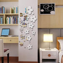 3D Plum Blossom Silver DIY Shape Mirror Wall Stickers Home Wall Bedroom Office Decor