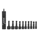 BROPPE 10Pcs 1/4 Inch Hex Shank Power Nut Driver Drill Bit Set Metric Socket Wrench Screw Screwdriver