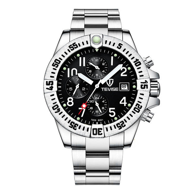 TEVISE T839B Metal Case Multi Function Automatic Mechanical Watch Luminous Display Men Watch