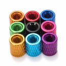 Suleve M3AS15 50Pcs M3 6mm Knurled Standoff Aluminum Alloy Anodized Spacer MultiColor