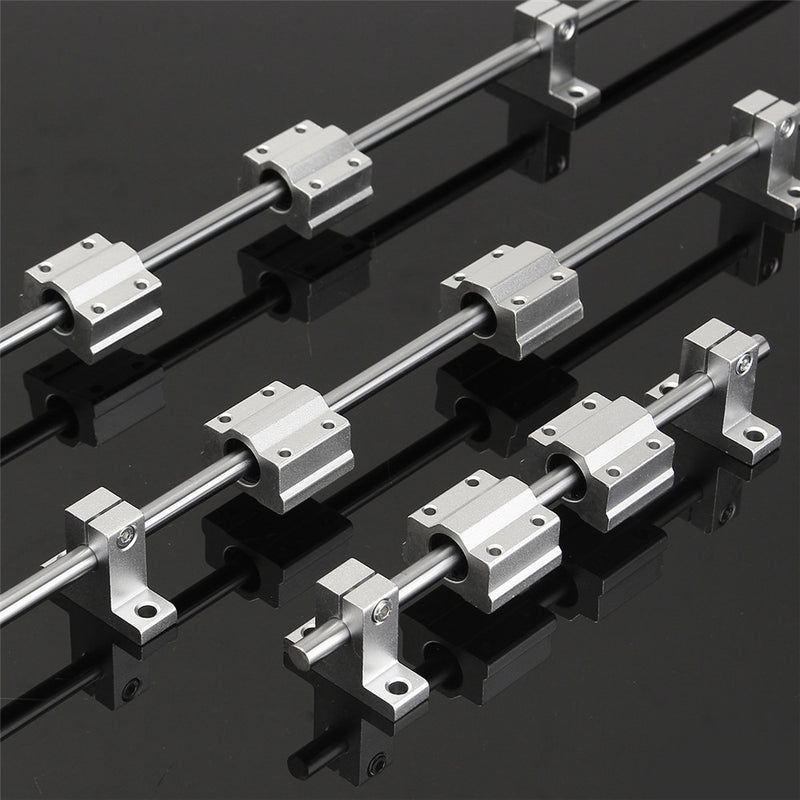 200/600/800mm x 8mm Linear Rail Shaft Rod with Bearing Guide Support and SCS8UU Bearing Block