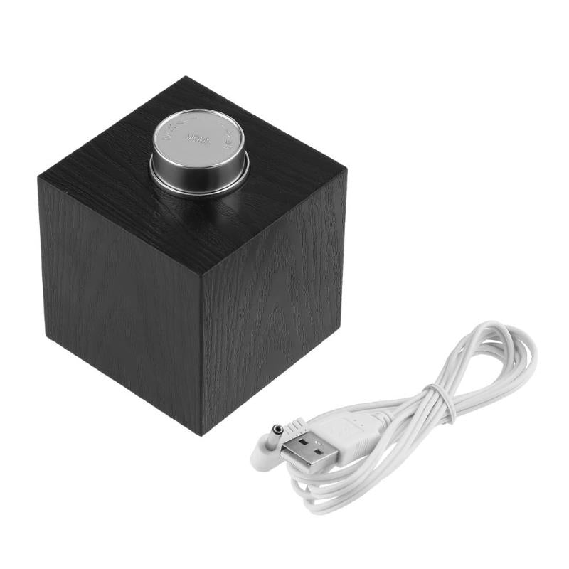 TS-T13 Wooden Grain LED Knob Digital  Electronic Creative Thermometer Hygrometer USB Charging Temperature and Humidity Measure