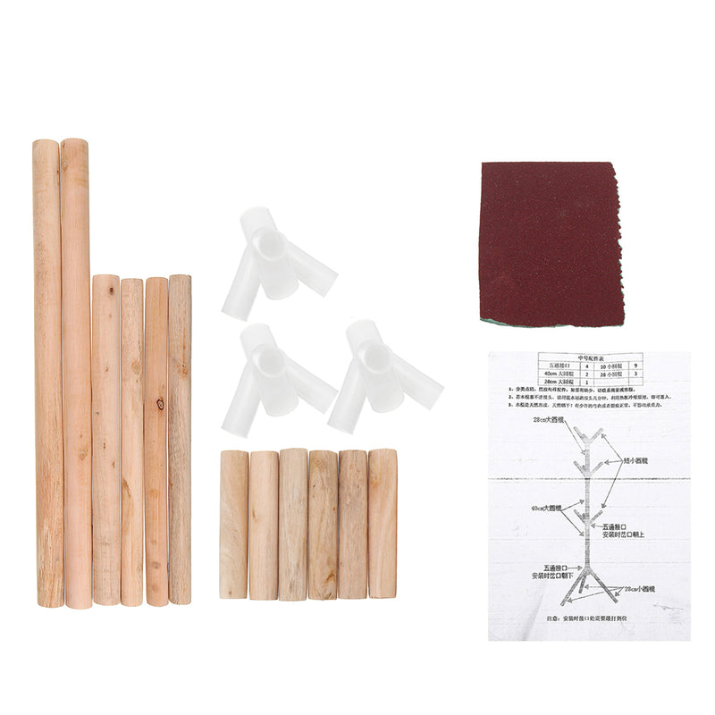 6/9/12 Hook Hat Coat Clothes Stand Rack Umbrella Jacket Wood Tree Hanger Holder