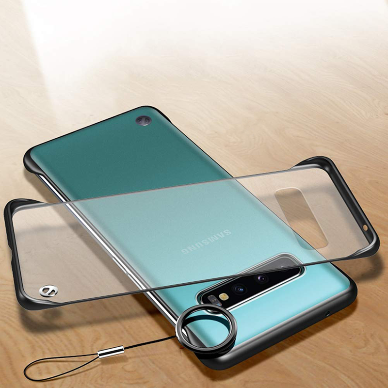 Bakeey Frameless Frosted Shockproof Anti-fingerprint With Metal Ring PC Translucent Protective Case for Samsung Galaxy S10 Plus
