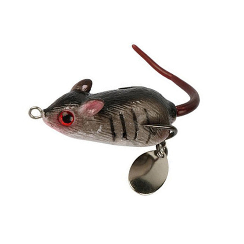 Y118 5cm 10.5g 3D Eyes Soft Mouse Bait Bells Sound Fishing Lure Frog Silicon Artificial Bait