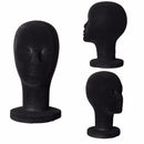 Foam Mannequin Head Black Velvet Styrofoam Wigs Display Model