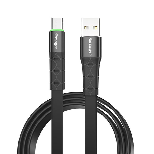 Essager LED Indicator Type C 3A Fast Charging Data Cable For Huawei P30 Pro Mate 30 Xiaomi Redmi Note 8 9Pro Oneplus 6T 7 Pro S10+
