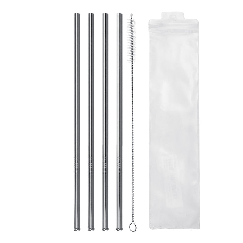 Reusable Straw Stainless Steel Straws Reusable Metal Drinking Straws with Cleaning Brushes Pouch