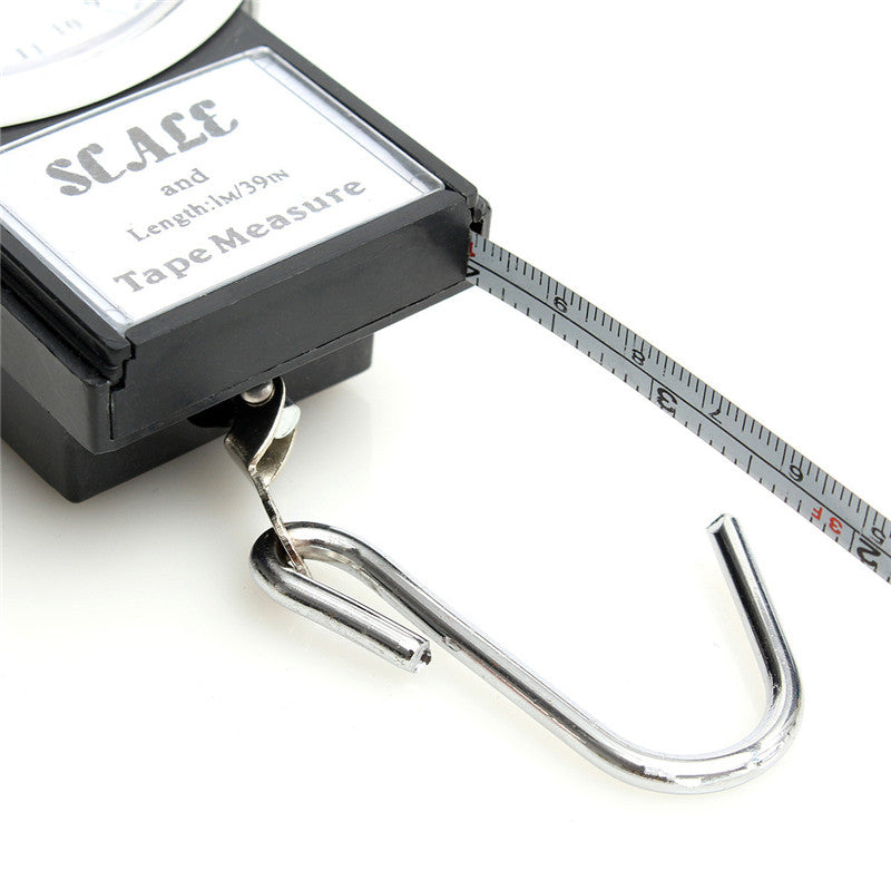 2 in 1 22KG 50LBS Portable Scale Luggage Travel Scale Hanging Suitcase Hook with 1M Flexible Rule