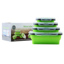 IPRee 4Pcs Silicone Lunch Box Folding Food Container Camping Picnic Fresh Storage Tableware