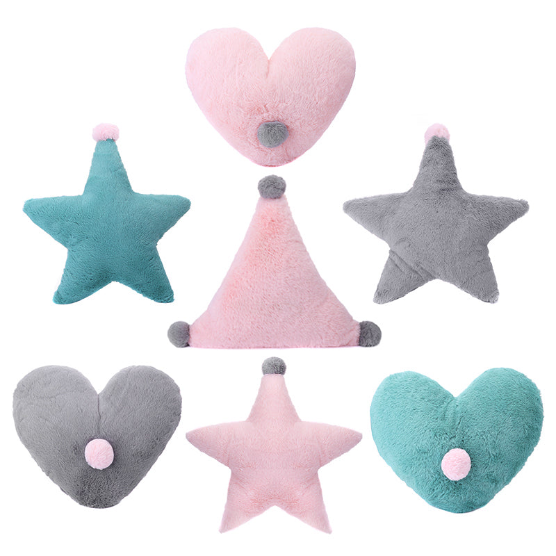 Home Baby Room Sofa Cushion Star Moon Heart Triangle Soft Travel Plush Pillow