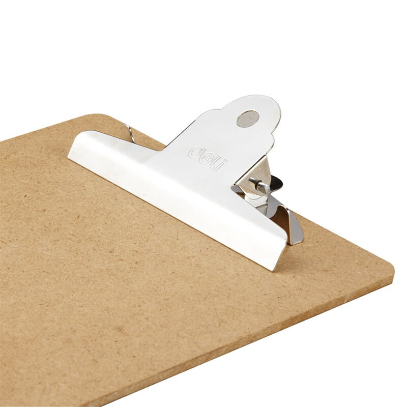 Deli 9227 A4 Wooden Clip Board Portable Writing Board Clipboard Office School Meeting Accessories With Metal Clip