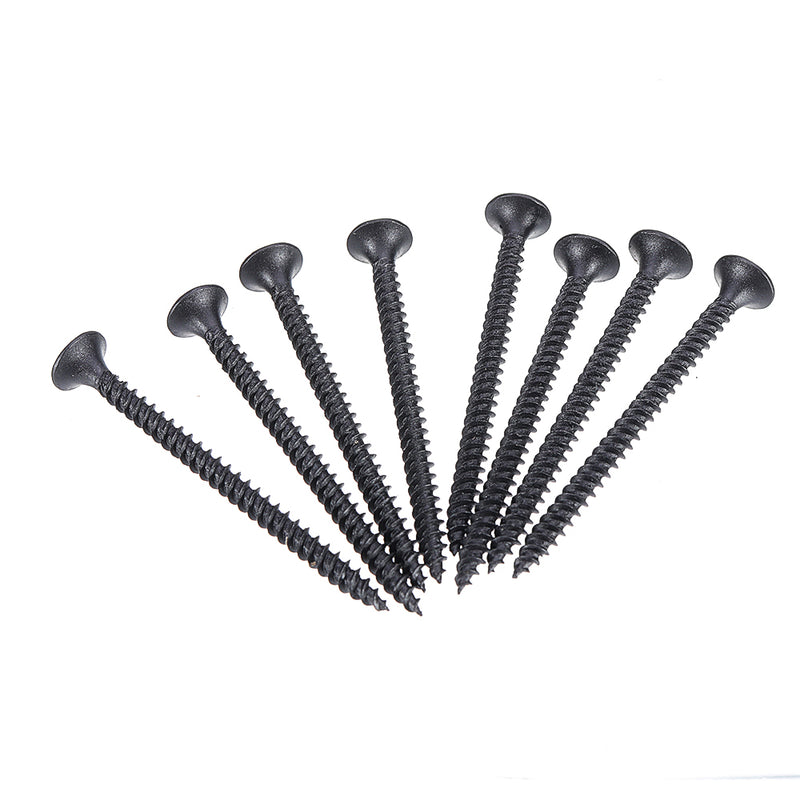 Suleve M3.5CP3 350Pcs M3.5 Cross Black Recessed Flat Head Self Tapping Ash Phosphorus Drywall Metric Threaded Wood Screw Nail Bolt
