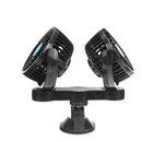 12V Double Heads Fan Portable Sucker Fan Clip-on Fan Camping Travel Car Cooling Fan