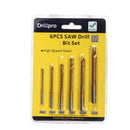 Drillpro 6Pcs Titanium Coated Twist Drill Bits Wood Metal Plastic Cutting Saw Drill Bit Set