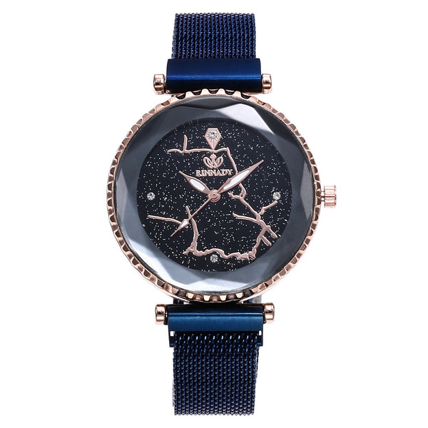 Luxury Simple Starry Sky Quartz Watch Crystal Lady Dress Fashion Women Watch