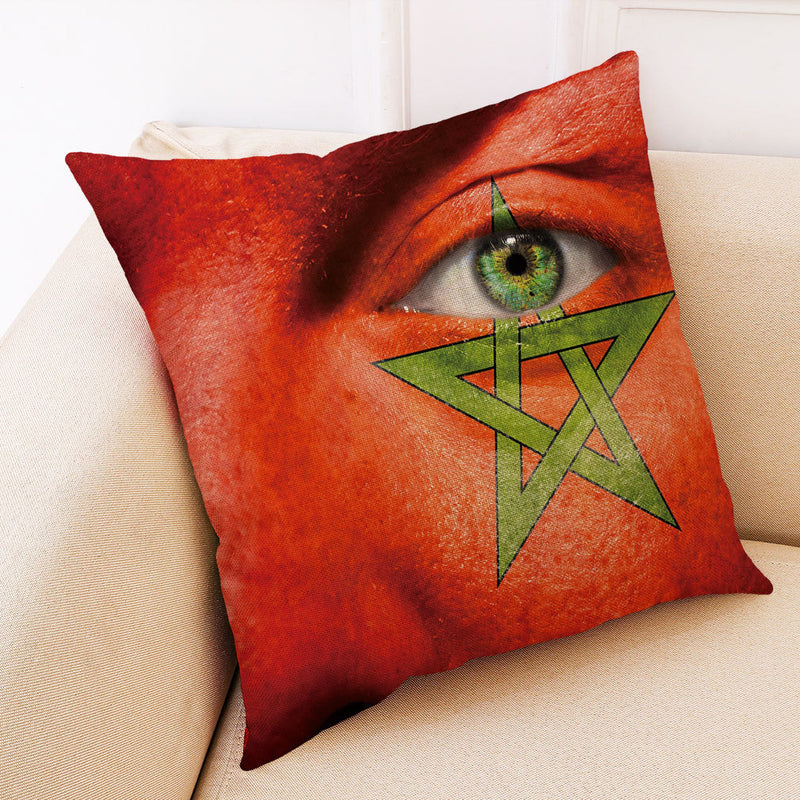 Honana BX The 2018 World Cup Cotton Linen Cushion Pillow Case Eye National Flag Pillow Cover