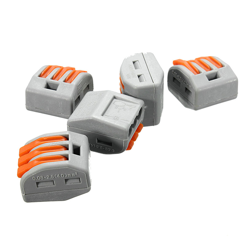 Excellway ET25 3 Pins Spring Terminal Block 10Pcs Electric Cable Wire Connectors