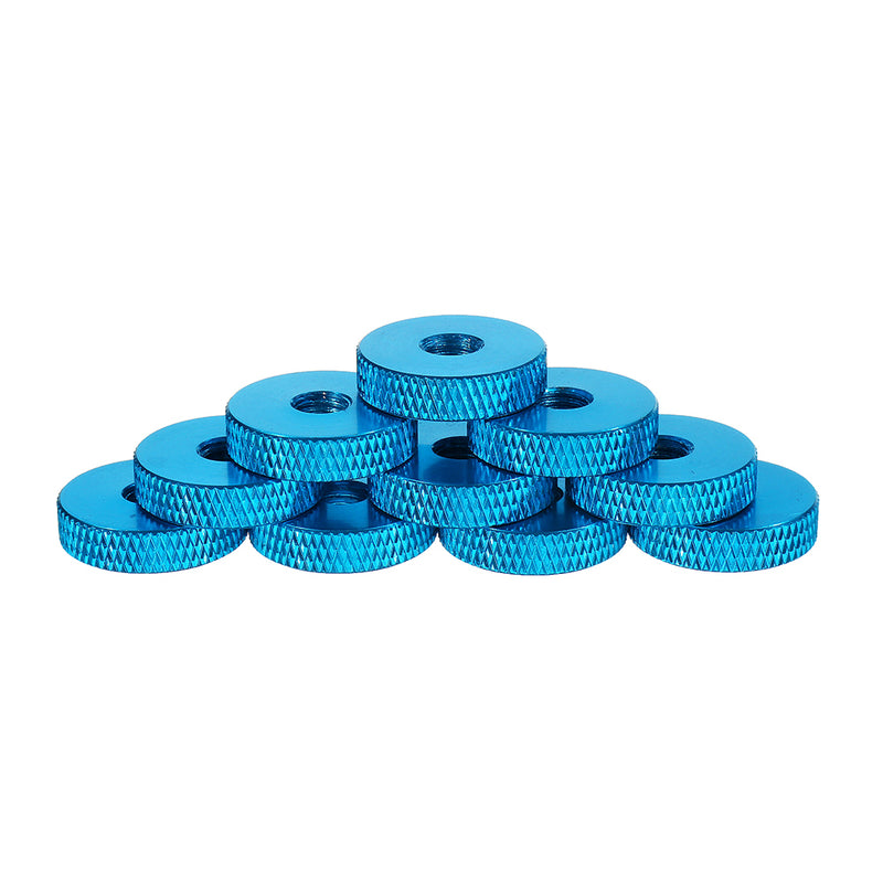10Pcs M6 Manual Knurled Thumb Aluminum Alloy Screw Nut Spacer Flat Washer