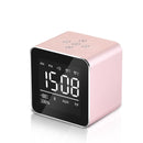 YAyusi V9 Mini Wireless bluetooth Speaker LED Mirror Alarm Clock FM Radio Stereo Bass Speaker