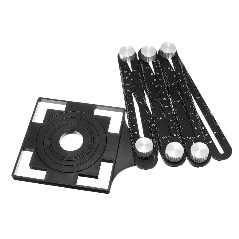 Adjustable Six Fold Tool Ruler Drill Guide Opening Ceramic Tile Hole Locator Set Universal Hole Punch 25/40/45/55/75mm Drill Guide Set