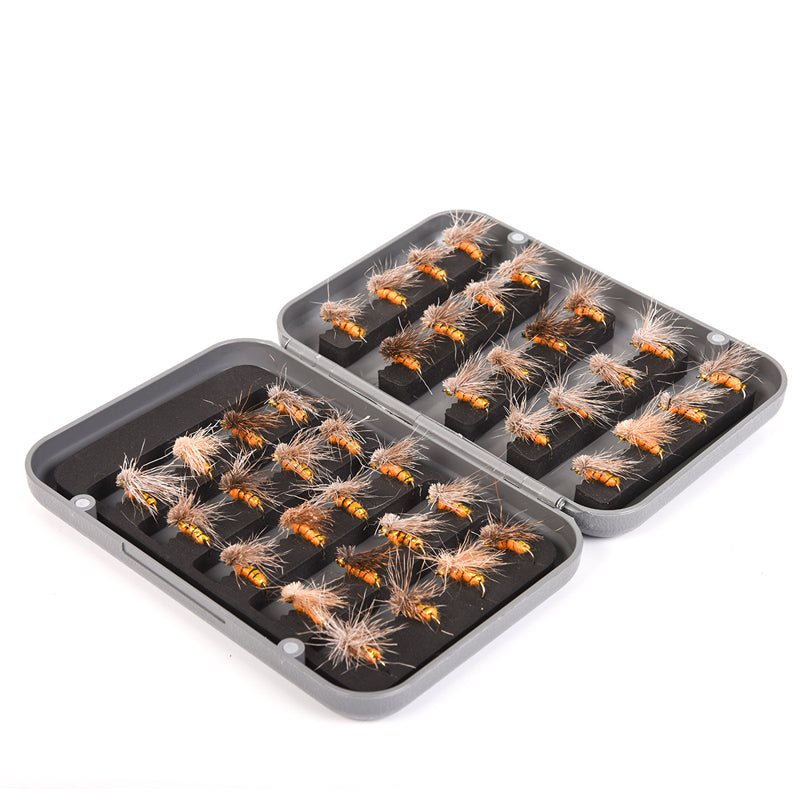 LEO 40PCS Fly Fishing Lure Set Trout Bass Artificial Bait Fishing Hooks Tackle With Box