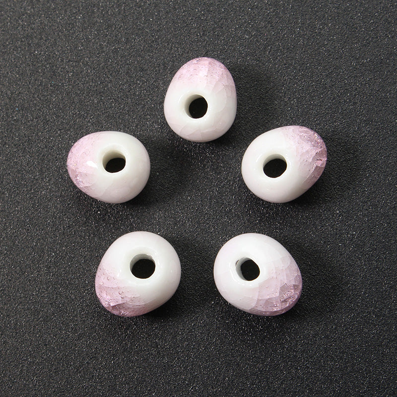 5Pcs 8mm Round Frozen Ceramic Loose Beads Handmade DIY Jewelry Making