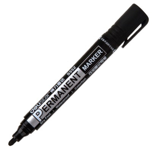 Deli S552 Marker Pen Large Capacity Oily Large Head CD-ROM Pen Can Be Added With Ink, Not Easy To Erase And Durable