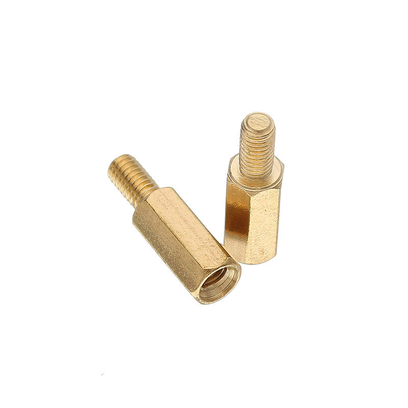Suleve M3BH3 100Pcs M3 10mm+6mm Male-Female Brass Hex Standoffs Support Spacer Pillar for PCB Board
