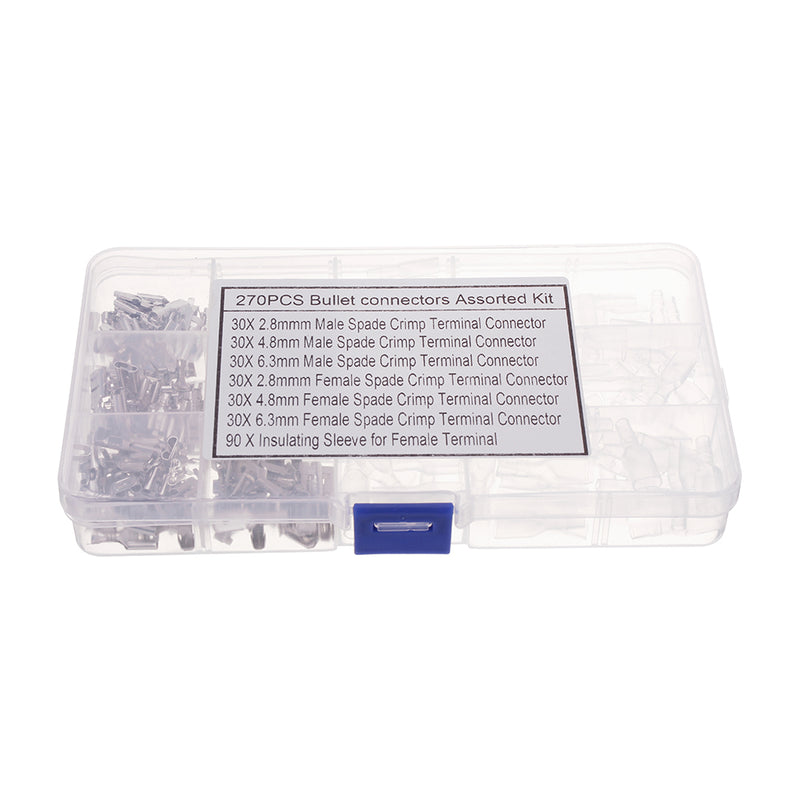 810pcs Insulated Male Female Wire Connector Electrical Wire Crimp Terminal 2.8/4.8/6.3mm Spade Connectors Kit
