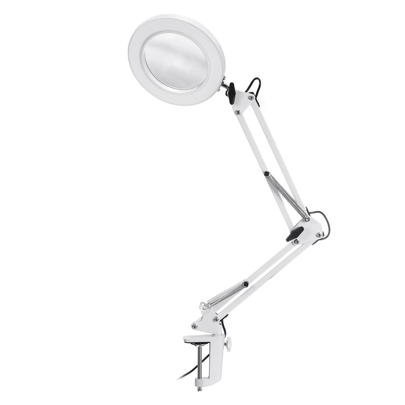 5X Magnifier Magnifying Glass LED Large Lens Lighted Lamp Top Desk with Clamp