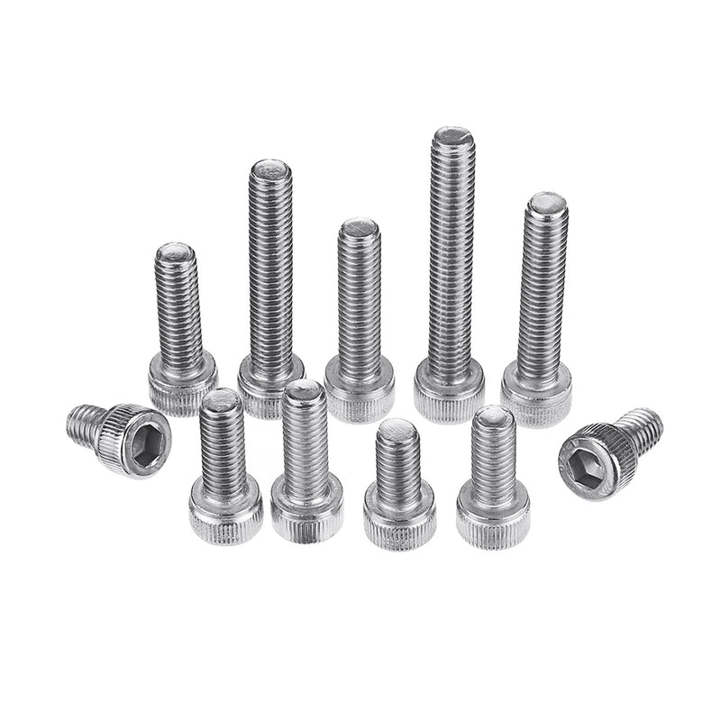 Suleve M6SH2 88Pcs M6 Hex Socket Cap Head Screw Bolts Assortment Set 304 Stainless Steel