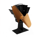 IPRee Black Fireplace 2 Blade Heat Powered Stove Fan komin Log Wood Burner Eco Friendly Quiet Fan Home Efficient Heat Distribution