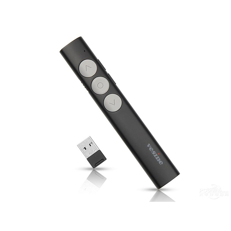 Vesine V9 Rechargeable Wireless Presenter Red Laser Flip Pen PPT Laser Page Pen Clicker Presentation Pen USB Remote Control Touch-Keys